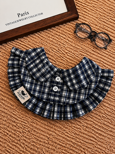 Blue Gingham Pet Cape